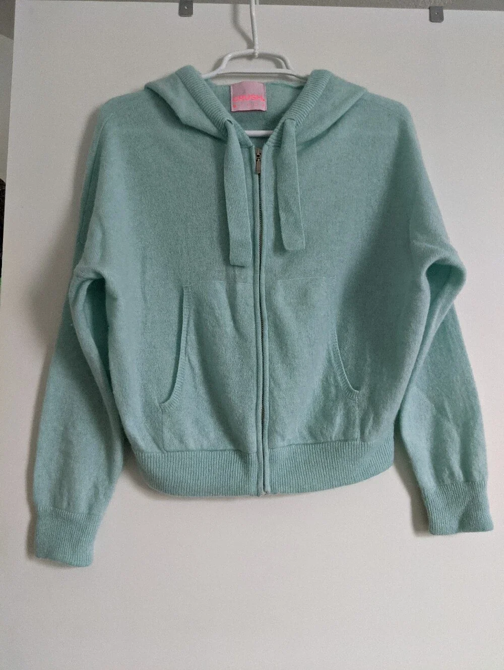 CRUSH .Mint Zip-Up Hooded SWEATER